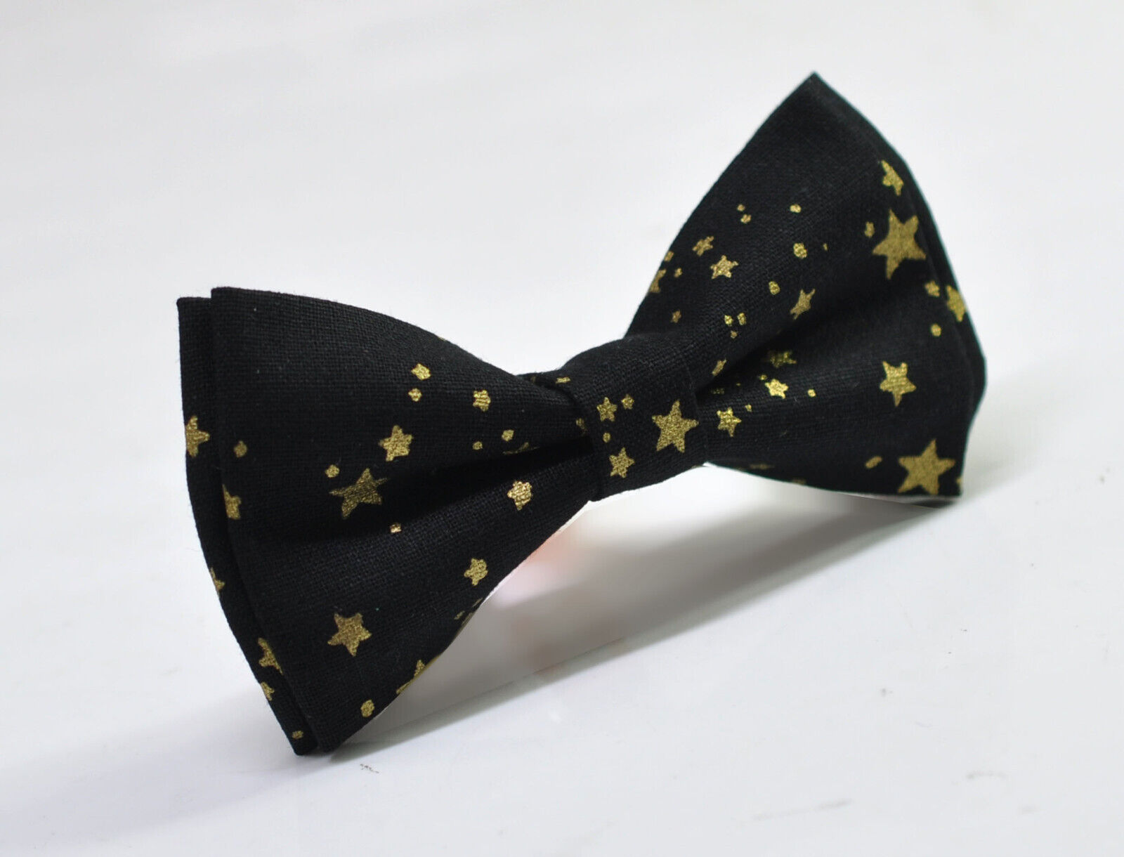 Black Gold Stars Cotton Bow tie Bowtie for Men / Youth/ Boy