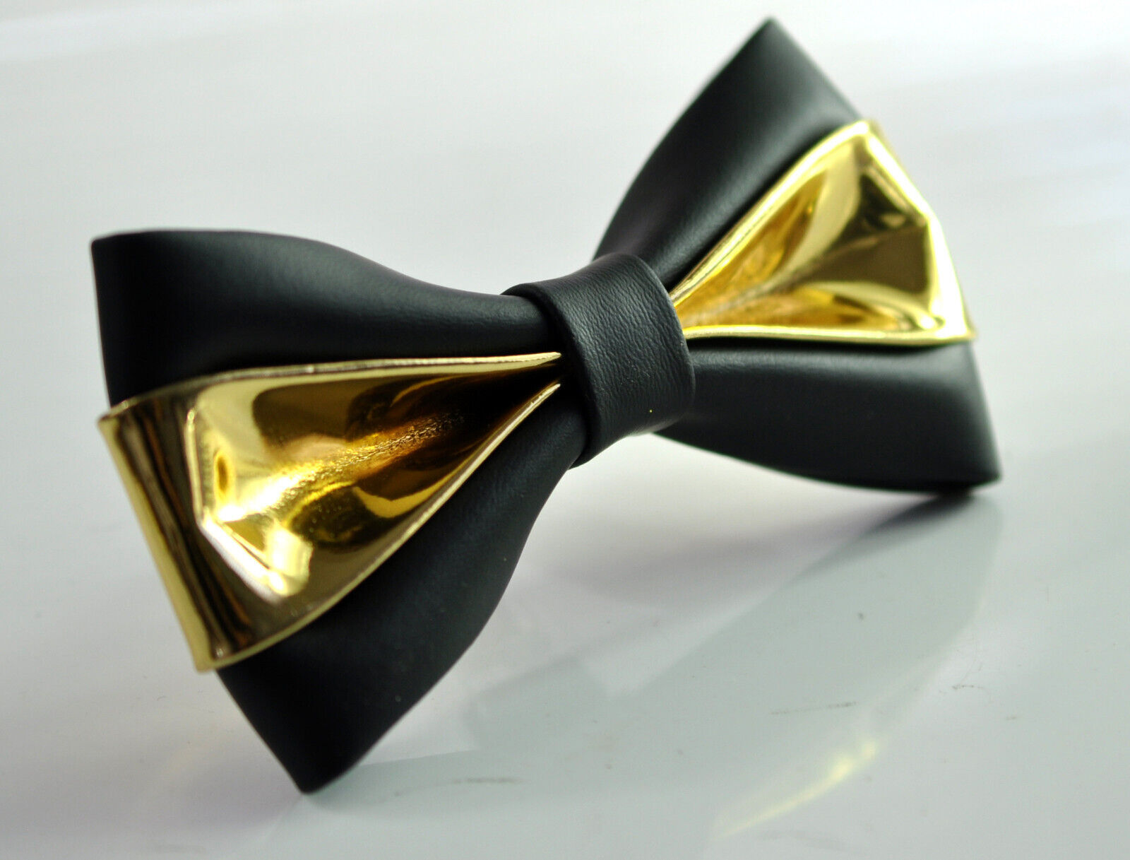 Gold Black Shining Faux Leather Bow tie Bowtie for Men / Youth / Boy / Baby